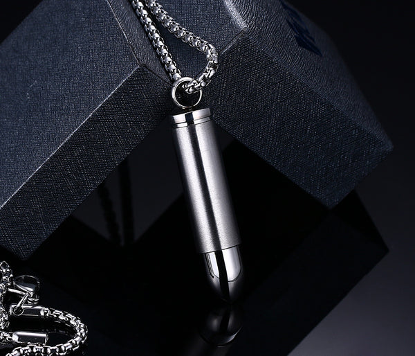 Silver Bullet Pendant Necklace