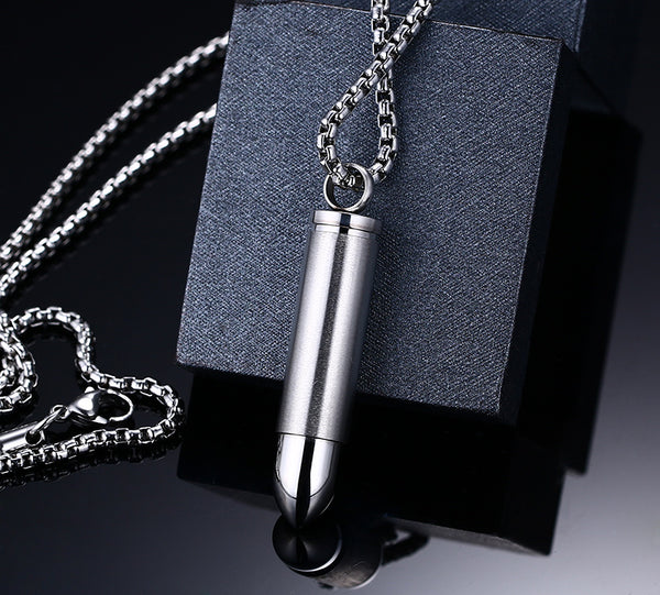 Silver Bullet Pendant Necklace