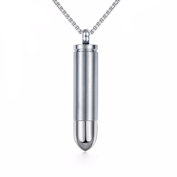 Silver Bullet Pendant Necklace