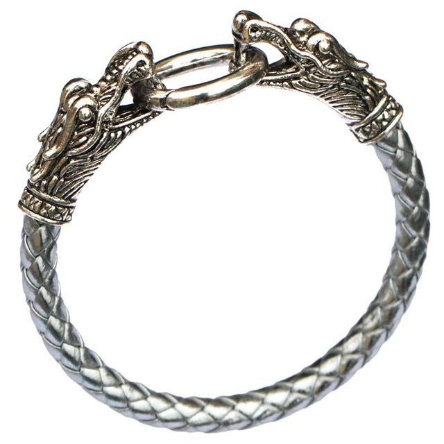 Mens Sterling Silver Dragon Bracelet | Armored Drake ™
